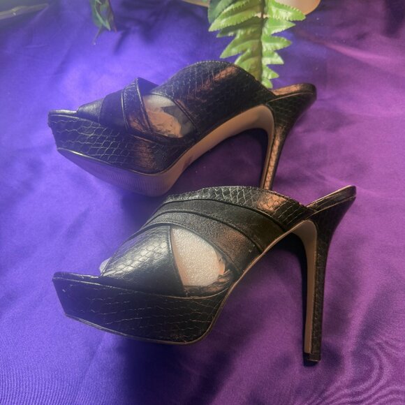 📌Joey O Mary Jane Stiletto  5.5"Heel Open Toe Slip-On Sandals w/ Platform 9.5 M - Picture 3 of 16